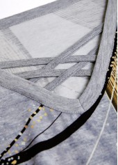 Light Grey Marl Criss Cross Geometric Print T Shirt | thumb picture 