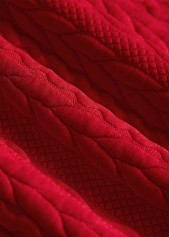 Red Patchwork Plaid Long Sleeve Turn Down Collar Sweatshirt | thumb picture 