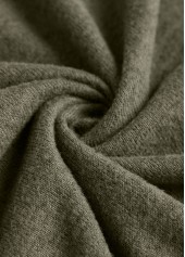 Olive Green Asymmetry Long Sleeve V Neck T Shirt | thumb picture 