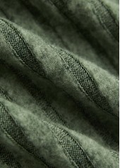 Olive Green Button Long Sleeve Round Neck T Shirt | thumb picture 