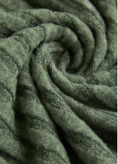 Olive Green Button Long Sleeve Round Neck T Shirt | thumb picture 