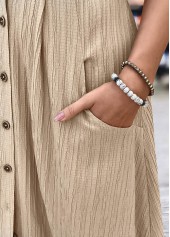 Light Coffee A Line Short Sleeve V Neck Dress | thumb picture 