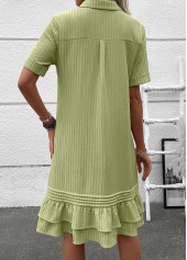 Sage Green Button A Line Short Sleeve Dress | thumb picture 