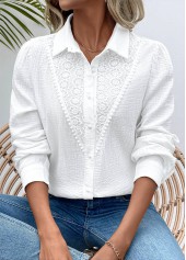 White Embroidery Long Sleeve Tunic Shirt | thumb picture 