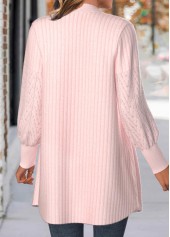 Light Pink Button Lace Long Sleeve Coat | thumb picture 