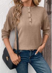 Light Coffee Tummy Coverage Long Sleeve T Shirt | thumb picture 