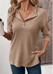 Light Coffee Tummy Coverage Long Sleeve T Shirt