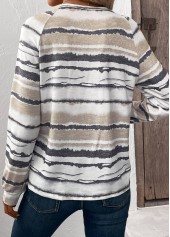 Light Camel Tie Dye Print Long Sleeve T Shirt | thumb picture 