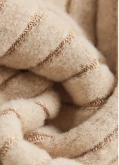 Light Camel Button Geometric Print Long Sleeve T Shirt | thumb picture 