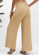 Light Camel Wide Leg Elastic Waist High Waisted Pants | thumb picture 