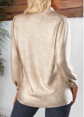 Champagne Button Long Sleeve Tunic Shirt | thumb picture 