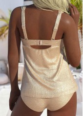 Hot Stamping Champagne Wide Strap Tankini Set | thumb picture 