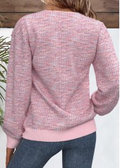 Light Pink Button Dazzle Colorful Print Long Sleeve Sweatshirt | thumb picture 