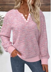 Light Pink Button Dazzle Colorful Print Long Sleeve Sweatshirt | thumb picture 
