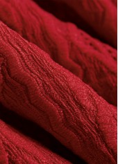 Wine Red Lace Long Sleeve Turn Down Collar Blouse | thumb picture 