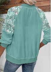Sage Green Zipper Dazzle Colorful Print Track Jacket | thumb picture 