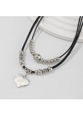 Silver Color Heart Alloy Detail Necklace | thumb picture 