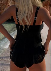 Lace Black V Neck Tankini Set | thumb picture 