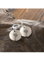 Silver Dandelion Design Plant Alloy Earrings | thumb picture 