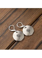 Silver Dandelion Design Plant Alloy Earrings | thumb picture 