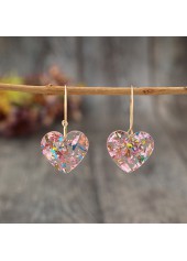 Light Pink Geometric Heart Polyresin Earrings