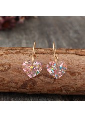 Light Pink Geometric Heart Polyresin Earrings | thumb picture 
