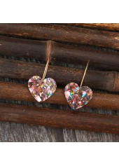 Light Pink Geometric Heart Polyresin Earrings | thumb picture 