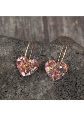 Light Pink Geometric Heart Polyresin Earrings | thumb picture 