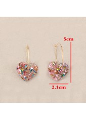 Light Pink Geometric Heart Polyresin Earrings | thumb picture 