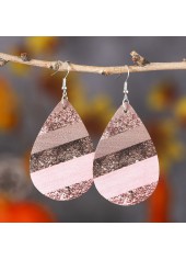 Light Pink Droplet Faux Leather Earrings