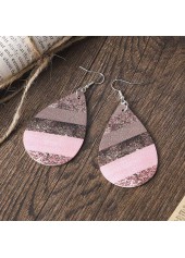 Light Pink Droplet Faux Leather Earrings | thumb picture 