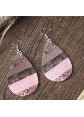 Light Pink Droplet Faux Leather Earrings | thumb picture 