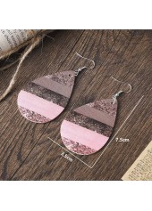 Light Pink Droplet Faux Leather Earrings | thumb picture 
