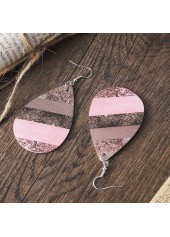 Light Pink Droplet Faux Leather Earrings | thumb picture 