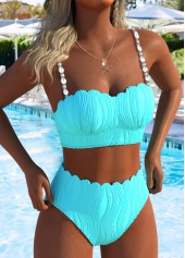 Bandeau Detail Light Blue Bikini Set