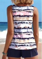 Cut Out Striped Navy Tankini Set | thumb picture 