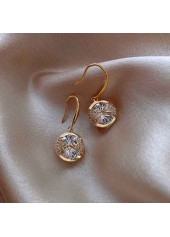 Golden Geometric Round Design Alloy Earrings