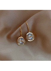 Golden Geometric Round Design Alloy Earrings | thumb picture 