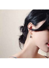 Golden Geometric Round Design Alloy Earrings | thumb picture 