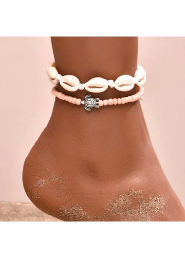 women clothes image of White Shell Turtle Alloy Anklet Set