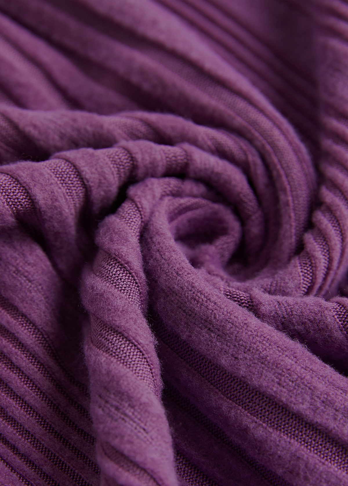 Purple Button Plaid Long Sleeve Split Neck Sweatshirt | picture 