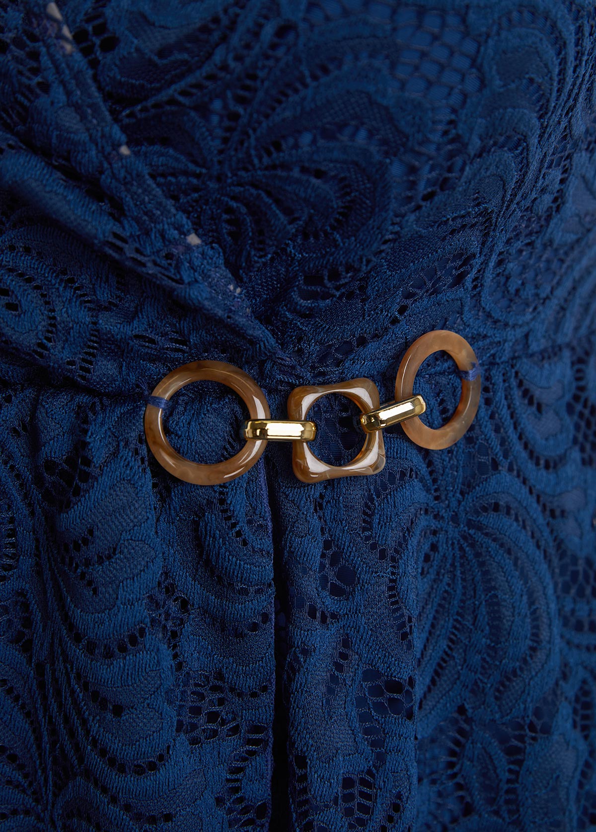 Surplice Lace Navy One Piece Swimdress | picture 