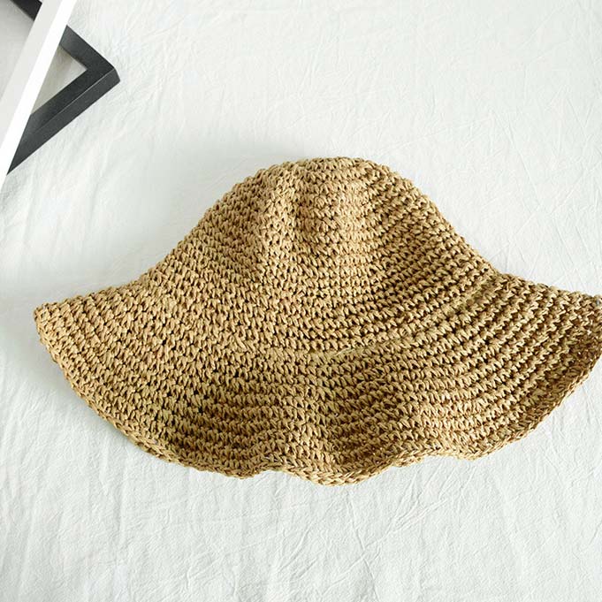 Light Coffee Color Straw Bucket Hat | picture 