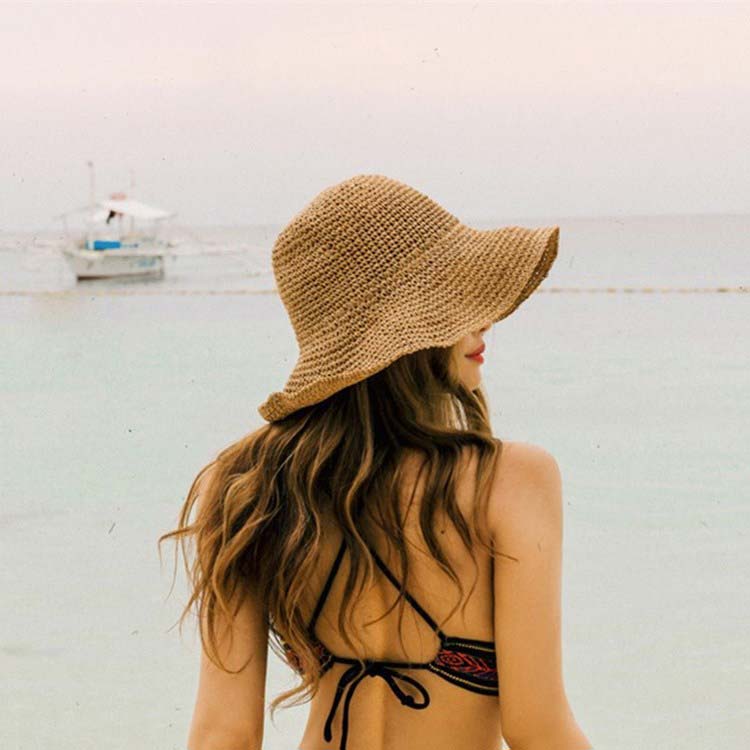Light Coffee Color Straw Bucket Hat | picture 