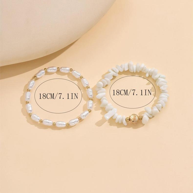 White Color Imitation Pearl Detail Bracelet | picture 