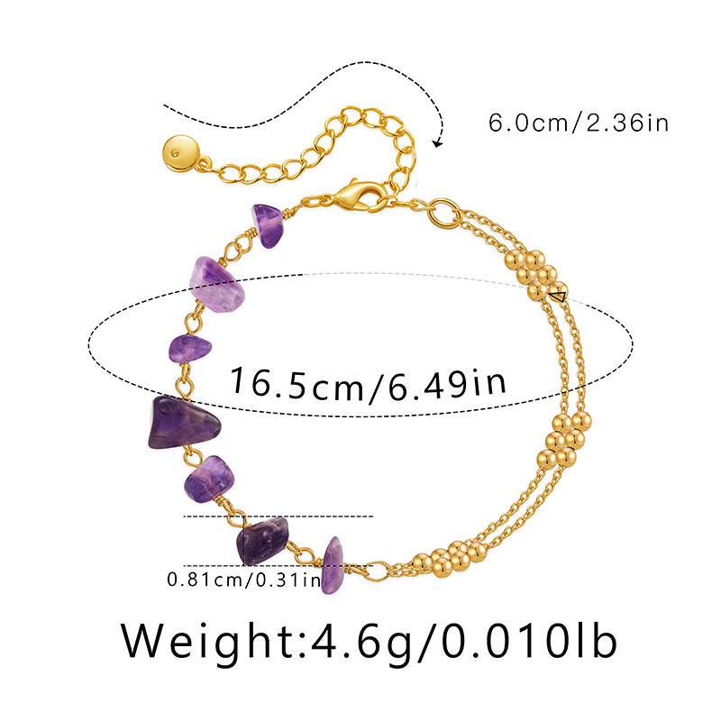 Golden Color Crystal Metal Detail Bracelet | picture 