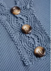 Dusty Blue Lace Long Sleeve T Shirt