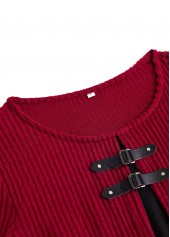 Wine Red Fake 2in1 A Line Dress | thumb picture 