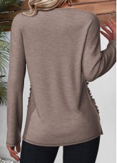 Dark Coffee Criss Cross Long Sleeve T Shirt | thumb picture 