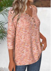 Multi Color Long Sleeve V Neck T Shirt | thumb picture 